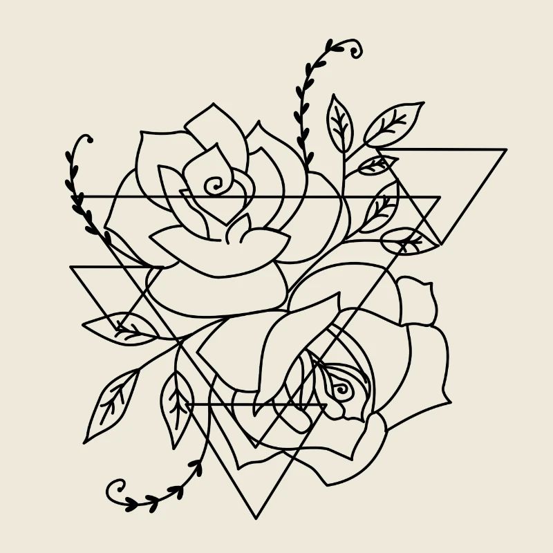 Rose geometire flower tulip