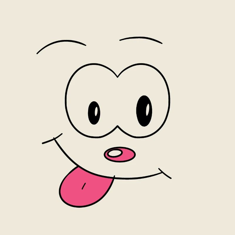 Comic drawing funny face cheeky tongue joking