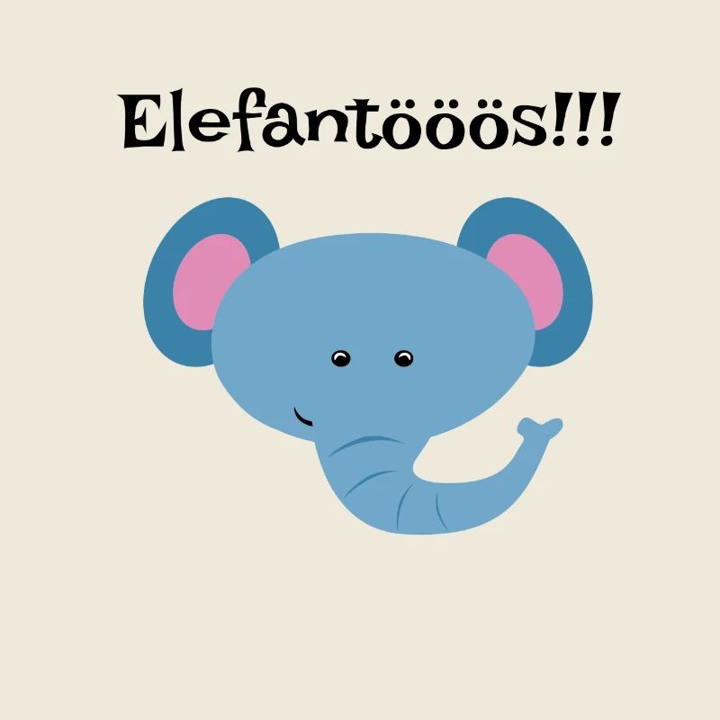 Blauer Elefantenkopf Kindershirt