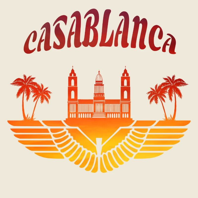 Casablanca Palace with Palm Trees / Morocco Gift