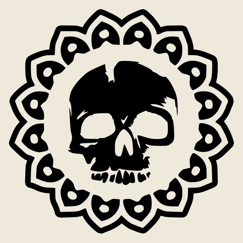skull tête de mort crâne tatouage biker sticker