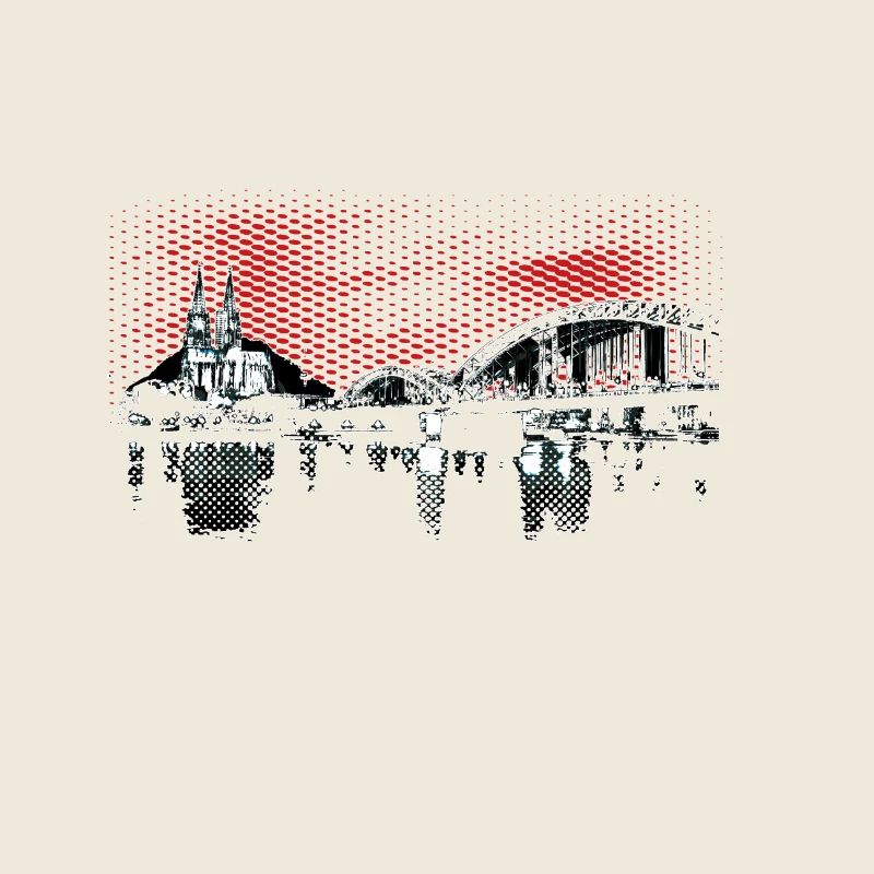 Skyline Köln Halftone