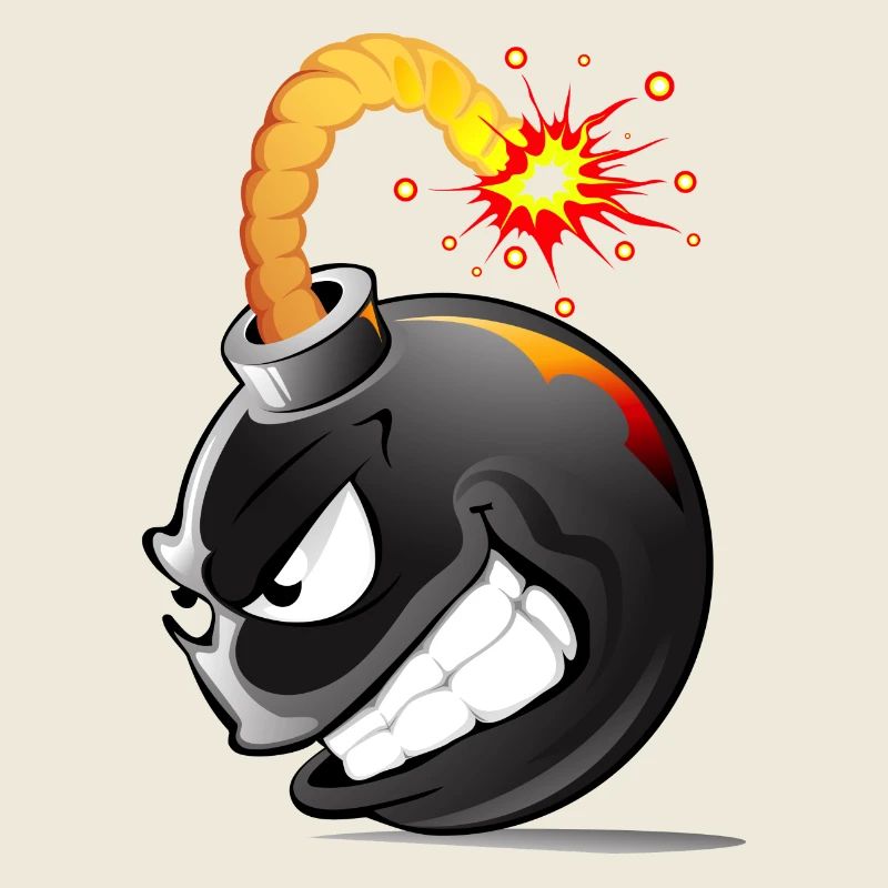 Bombe, bombe, bombe avec la face explosée bombe #