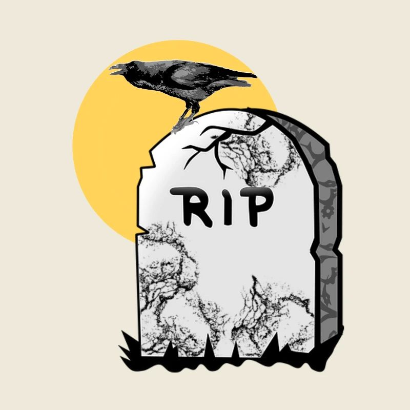 Grabstein mit Krähe