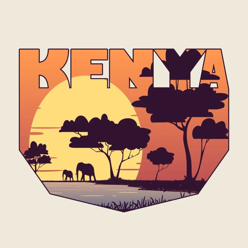 Kenya design avec paysage / cadeau