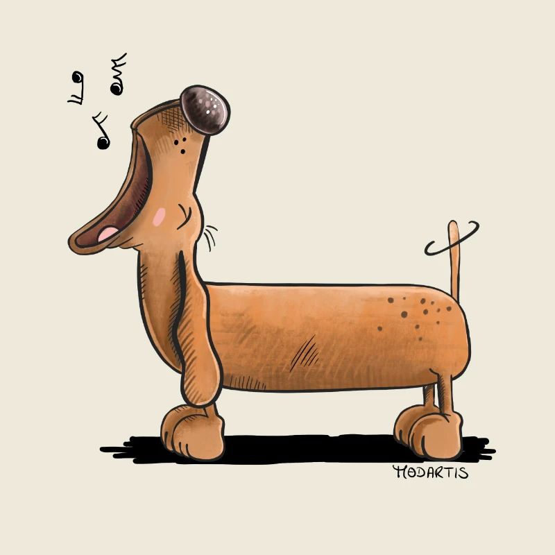 Yelling Dachshund - Dachshund - Comic