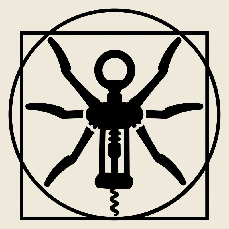 Vitruvian man wine cork screw Leonardo Da Vinci