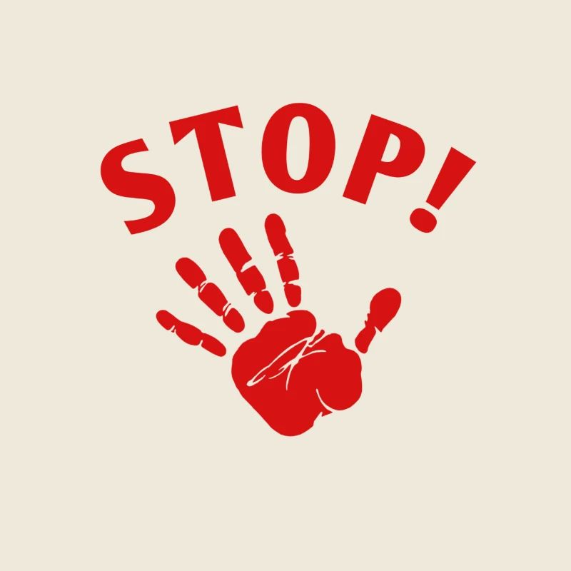 Stop! Rote Hand Grafik