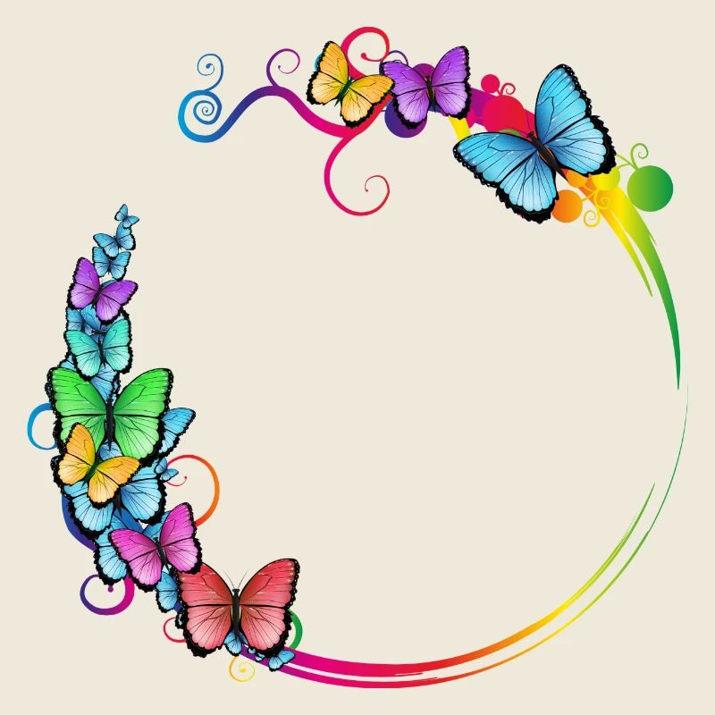 colorful butterfly frame for your own texts