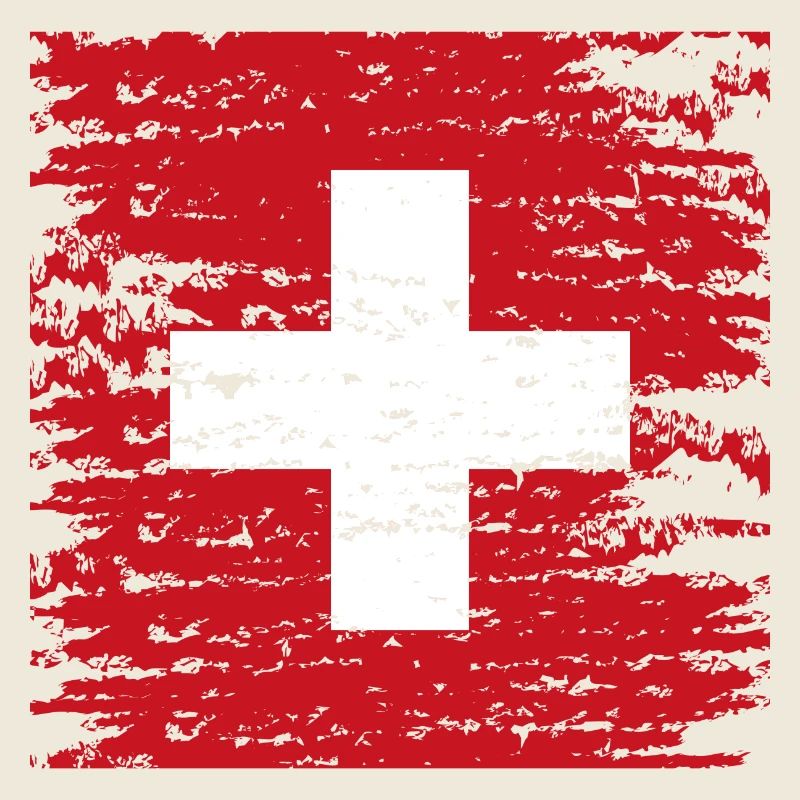 Croix suisse texturée rouge