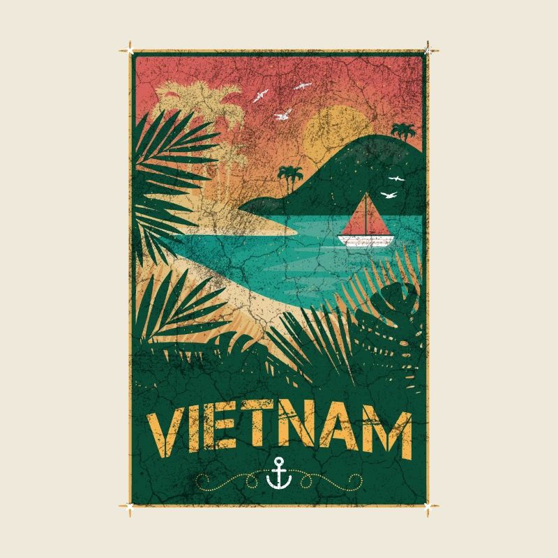 Conception de plage vintage Vietnam