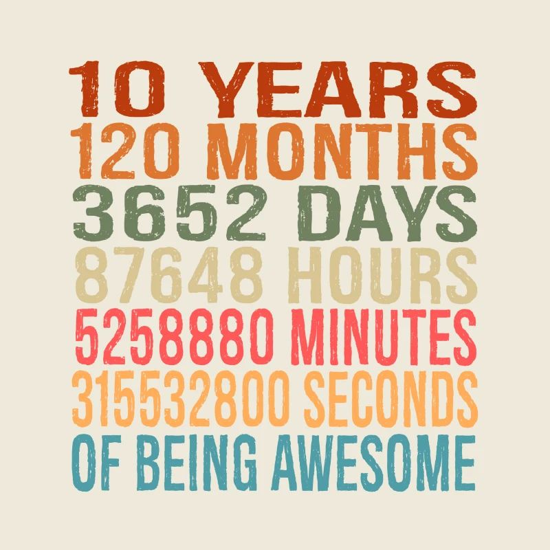 Perfect Gift For The 10th Birthday, In Time Units