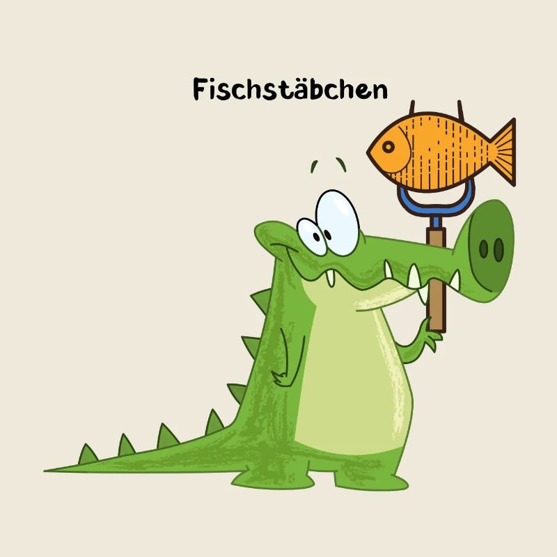 Krokodil Fischstäbchen mit Wort