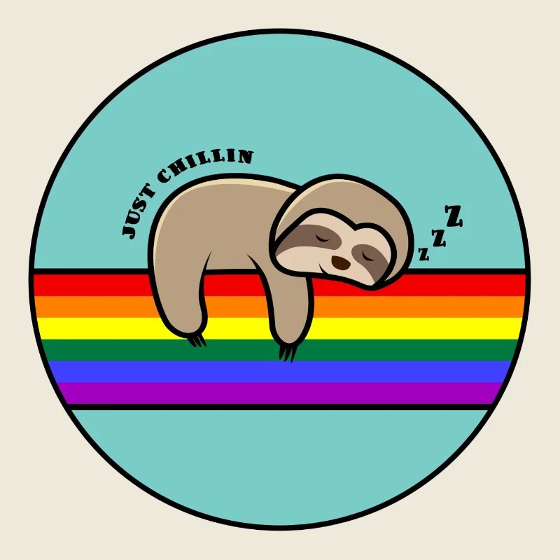 Just Chillin Sloth / Sloth Snoozing On A Rainbow