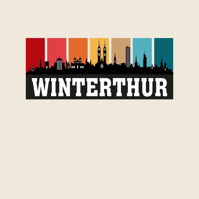 Skyline de souvenirs de voyage Winterthur Suisse