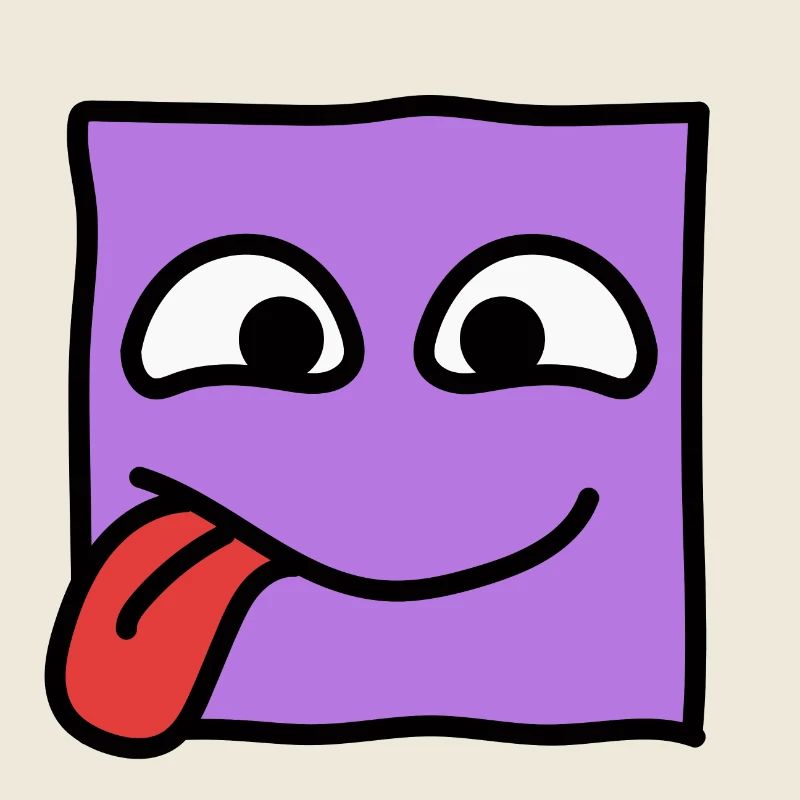 Funny Square Emoji Emoticon Kawaii Expression Face