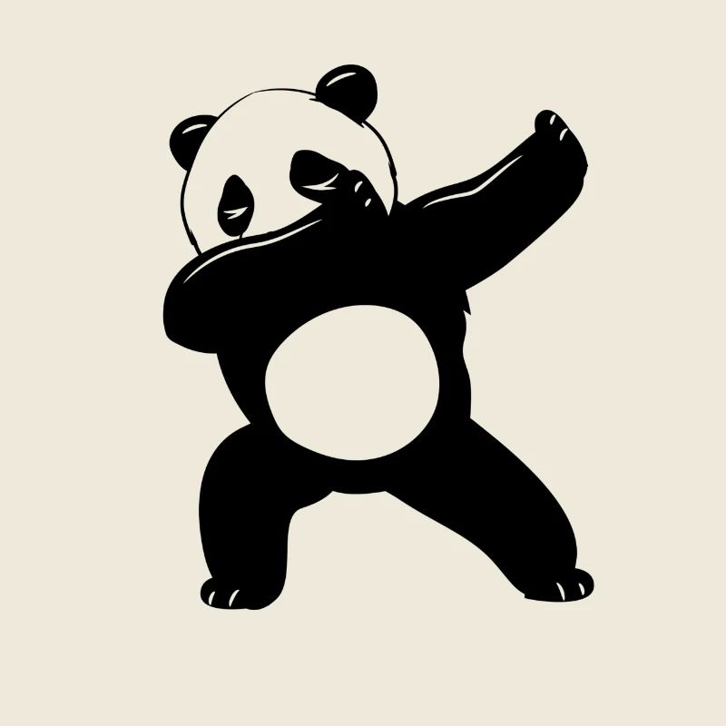 Drôle noir et blanc mignon Panda Bear Dance Dab
