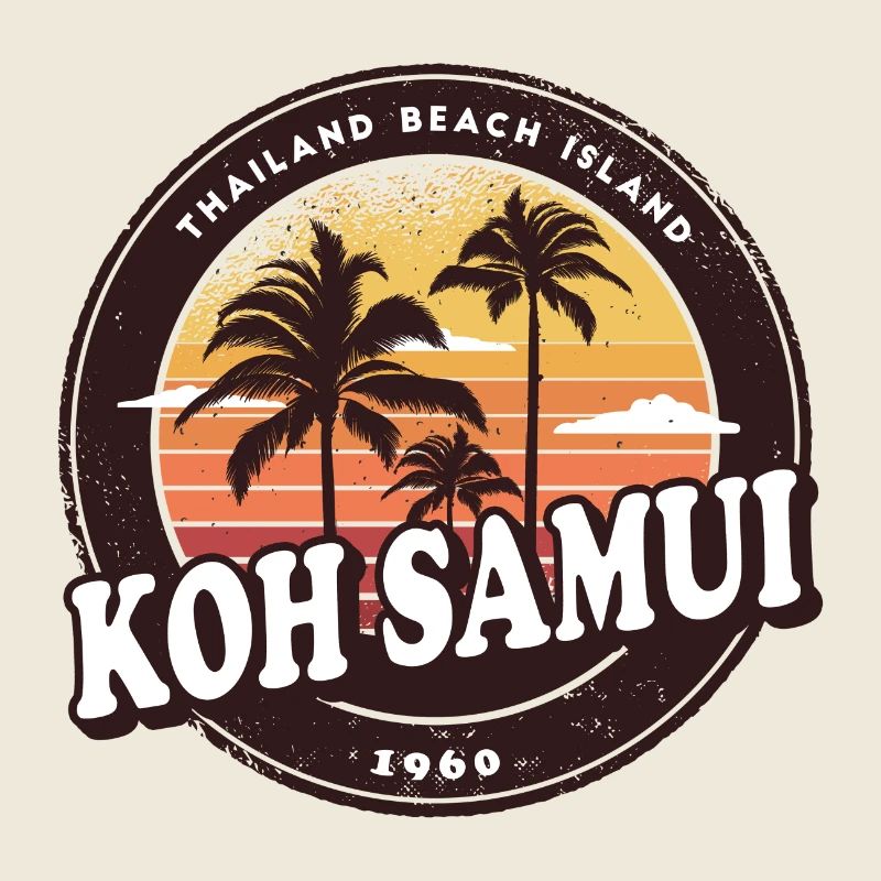 Koh Samui Design mit Palmen und Sonne / Geschenk