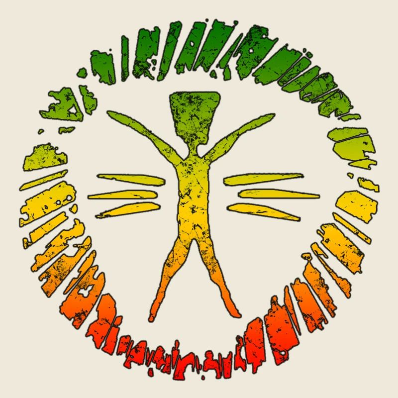 Hippie Reggaezeichen mit Farbverlauf