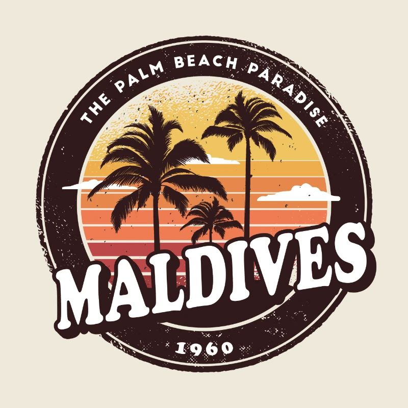 Malediven Vintage Beach Design / Geschenkidee