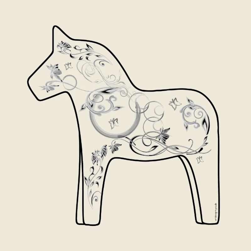 Dala Pferd Schwarz-Weiß