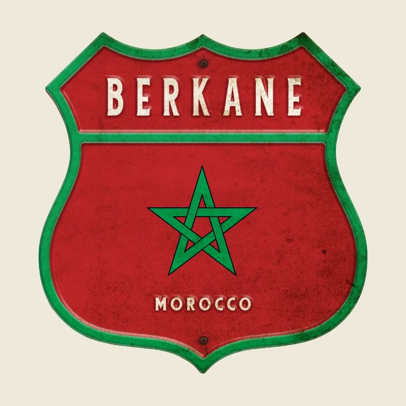 Berkane Maroc Armoiries Drapeaux Design