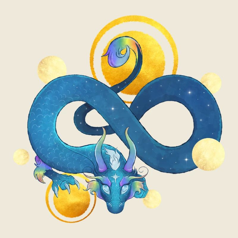 Blue Ink Spirits - Regenbogen Blauer Drache & Gold