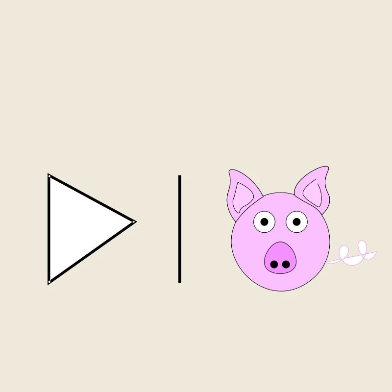 Dreieckslinie weit geöffnete Schweine