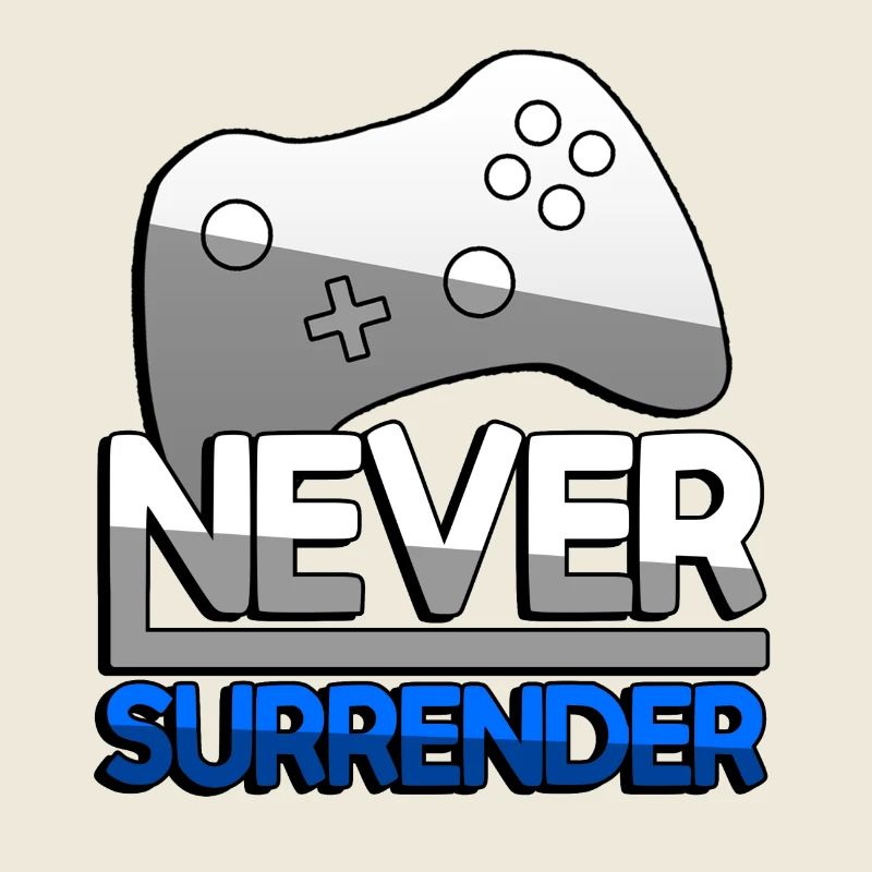 NEVER SURRENDER (Blau) + Controller - Gaming