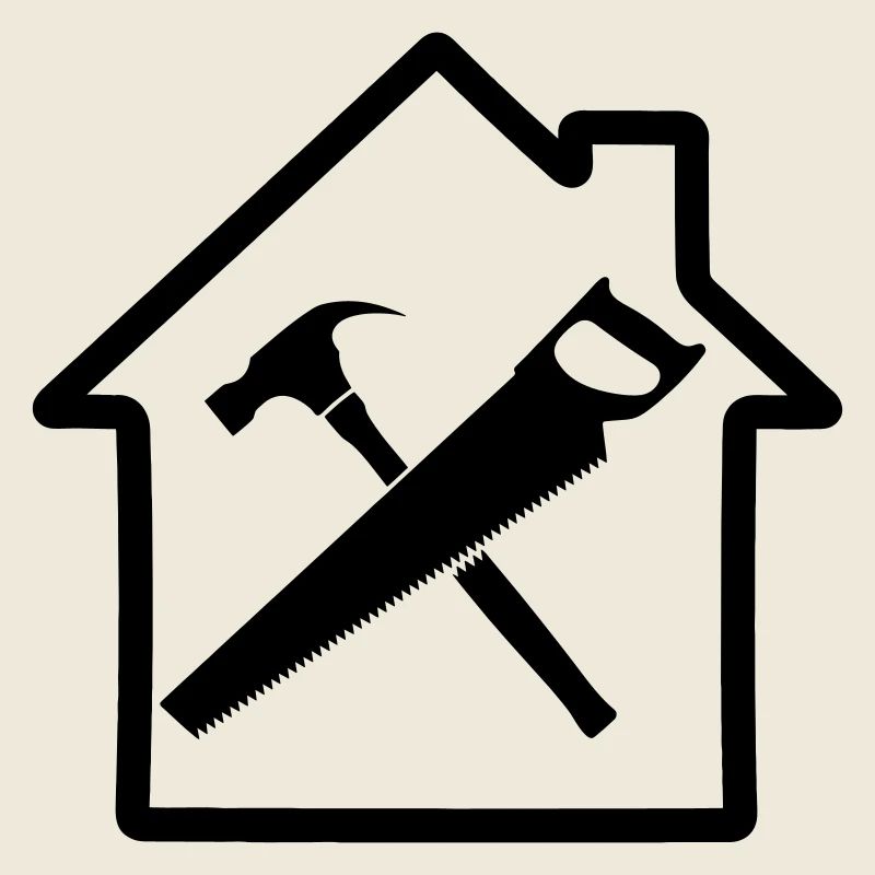 Construction de maison à logo d’outil de charpentier