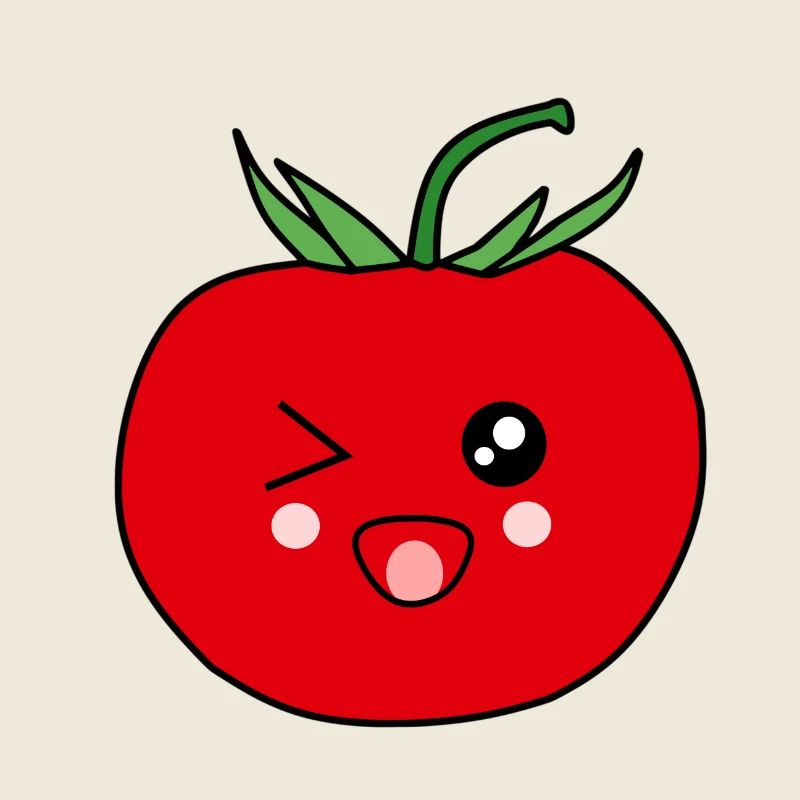 Tomate drôle avec un visage heureux