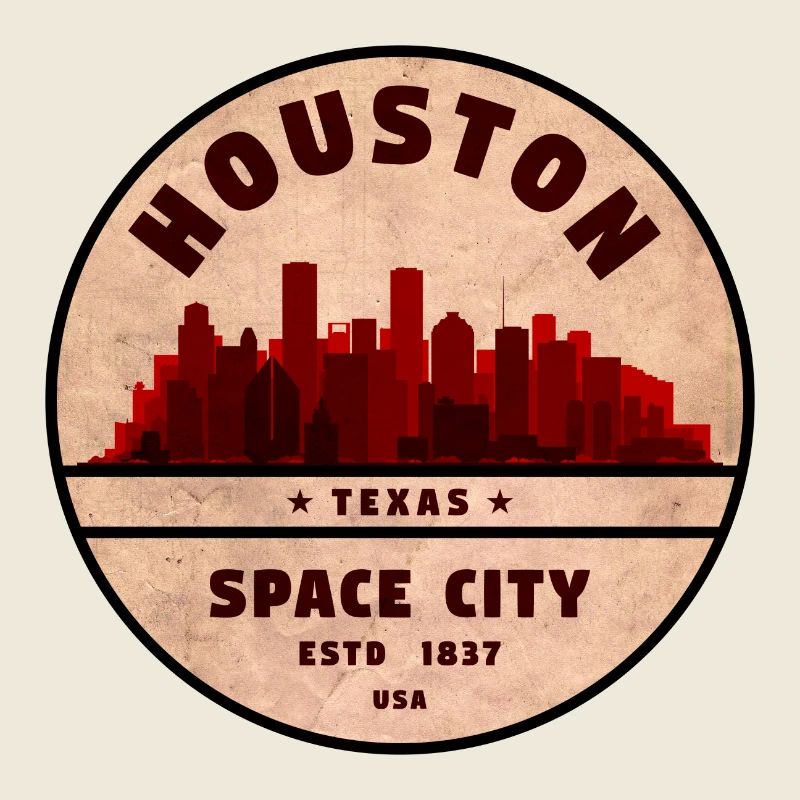 Houston Skyline Vintage Abzeichen