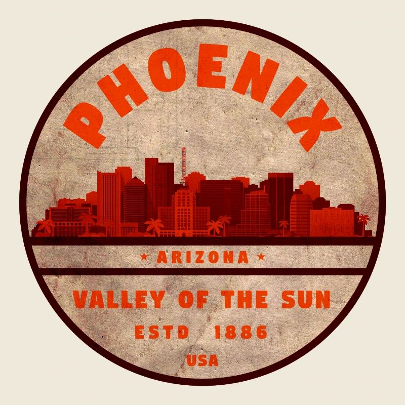 Phoenix Skyline Retro Badge