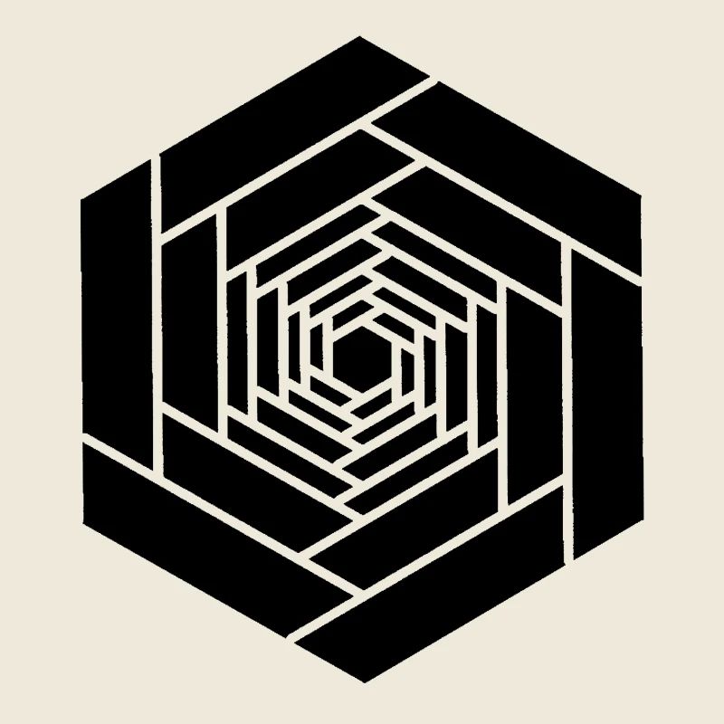 Infinite hexagon black flower