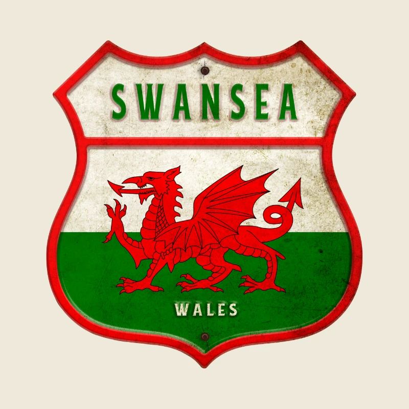 Swansea Pays de Galles Drapeaux Design