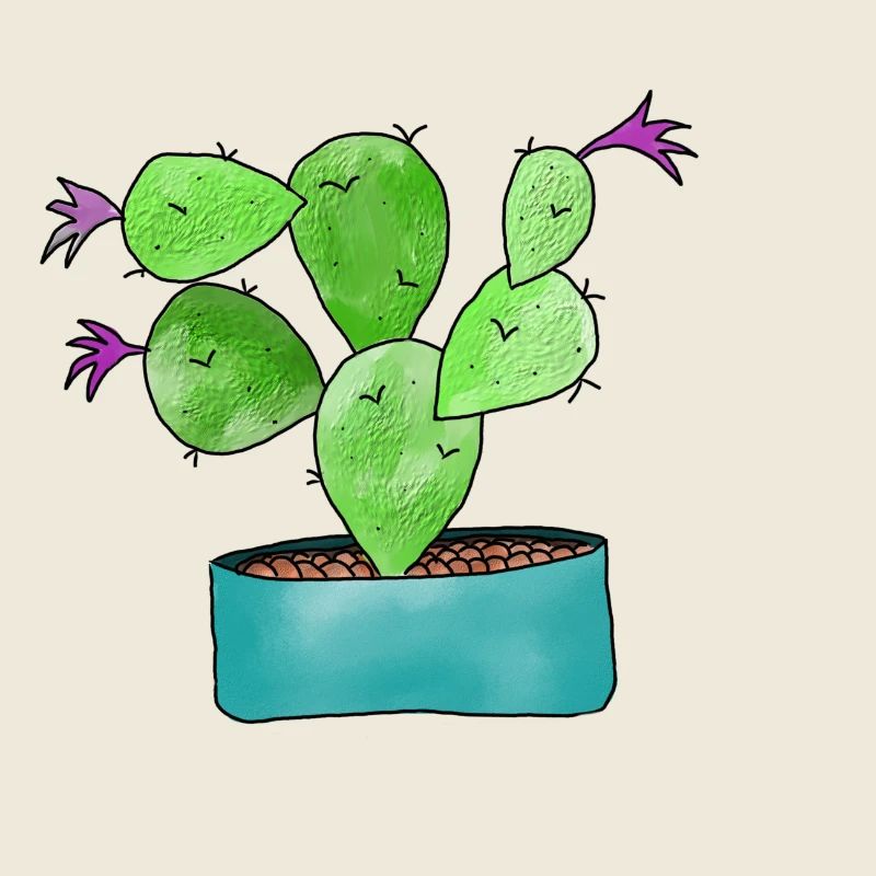 Cactus avec des fleurs colorées illustration