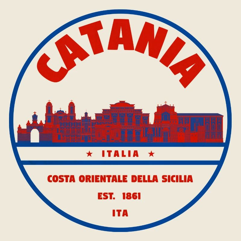 Catania Skyline Rundlogo Italien