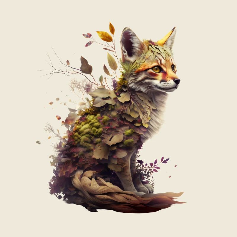Fox with plants on his back