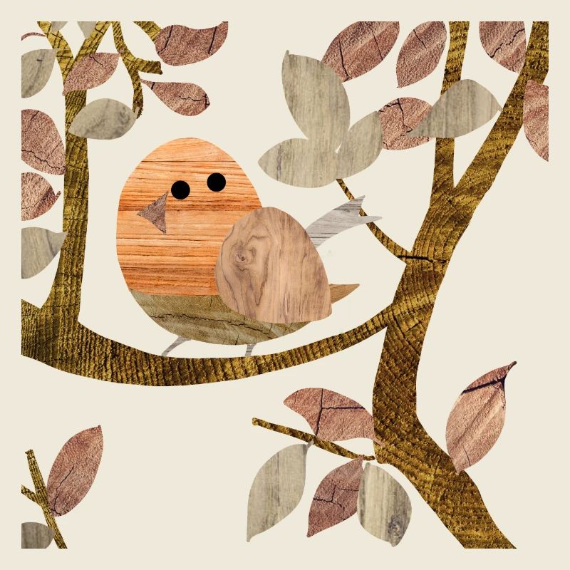 Vogel im Baum - Holz