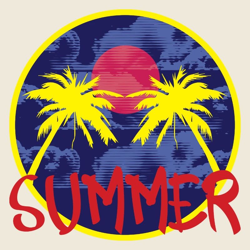 Summer under palm trees on the beach Summer holidays