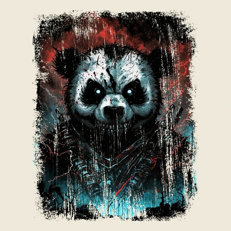 Gruseliger Panda Krieger
