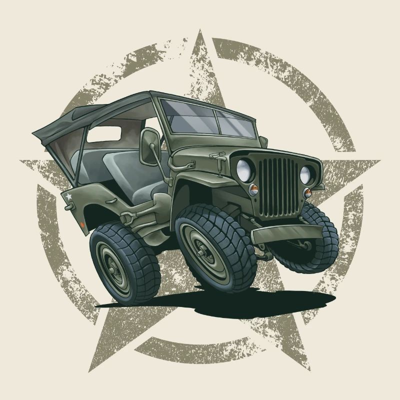 Willys MB Offroader 4x4 Star ROOFTOP Us Army
