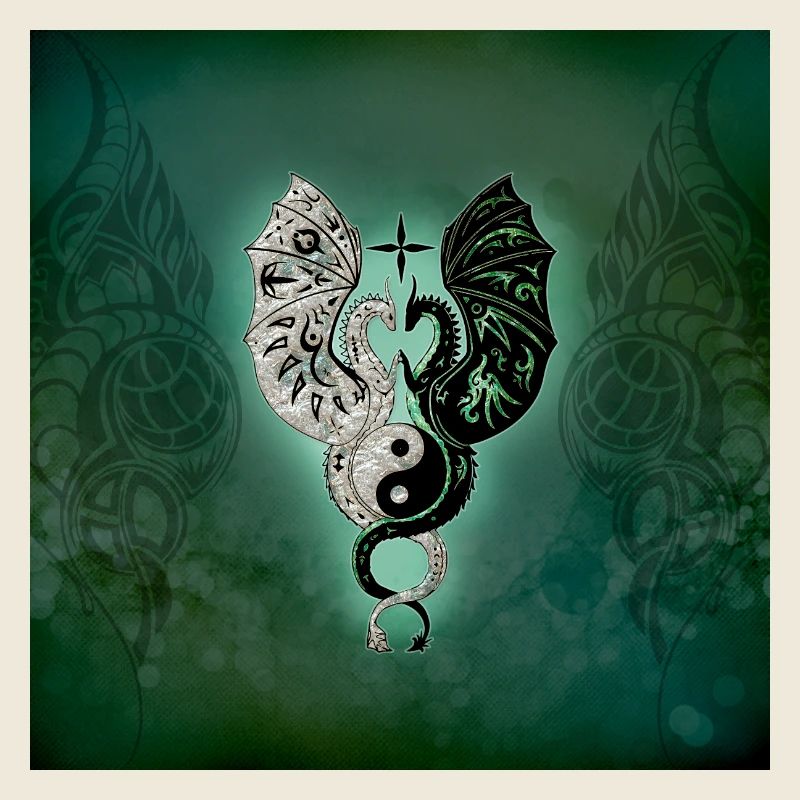 Dragons avec yin et yang chantant