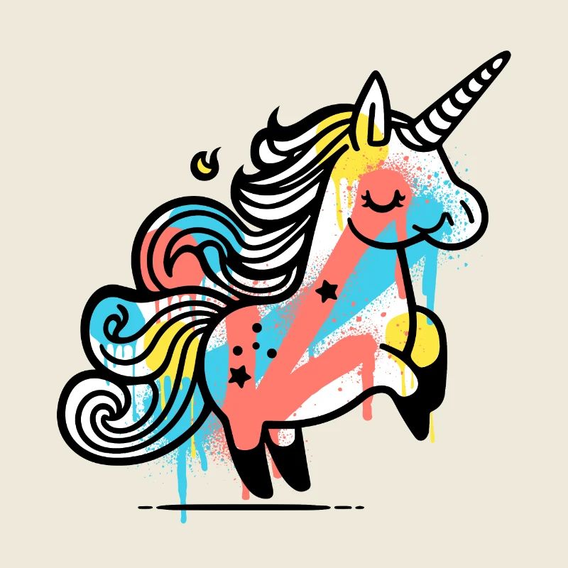 Buntes, skurriles Einhorn-Design