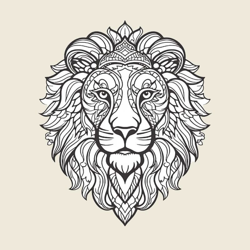 Detailliertes Löwengesicht-Muster