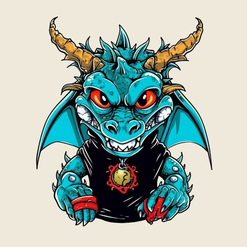 Dragon design with mystical scenery