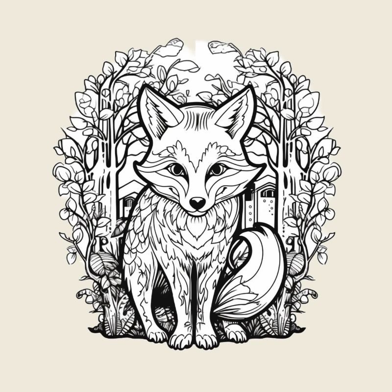Illustration de renard d’amour de la forêt