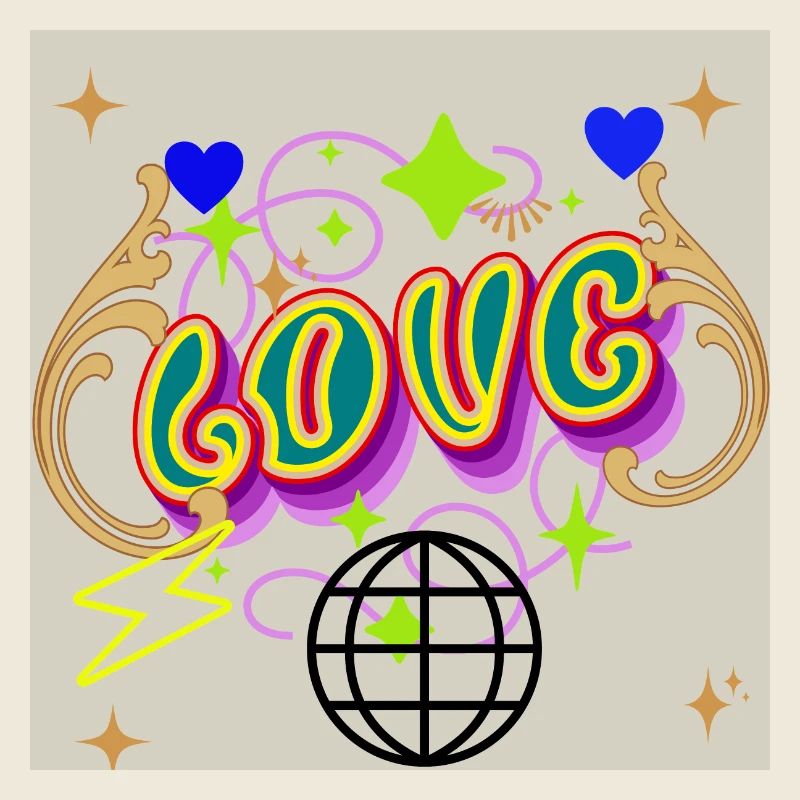 Psychedelic Love & Lightning Design