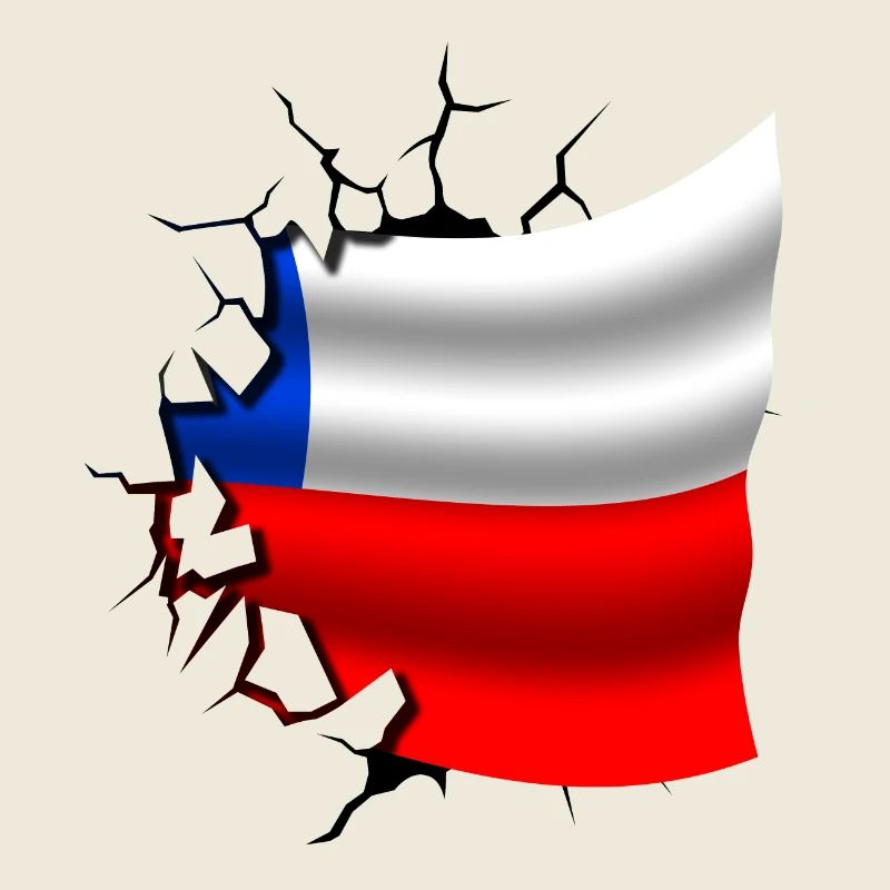 Drapeau du Chili - Chili - Drapeau Broken Design