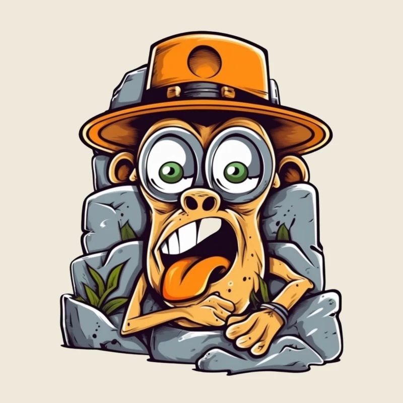 Singe d’art de rue expressif